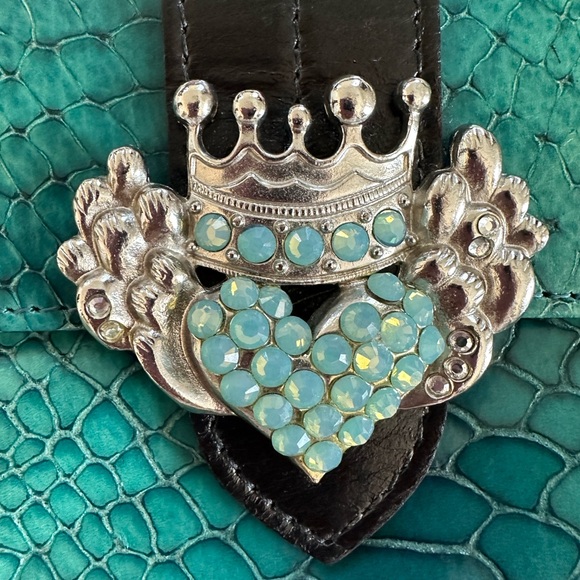 Michelle Monroe Vintage Clutch Purse Turquoise - Picture 6 of 7